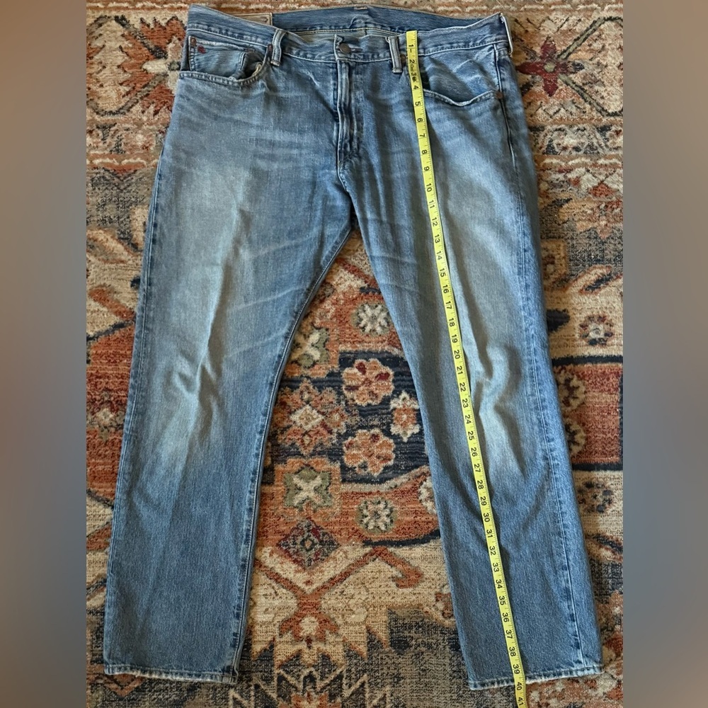 Vintage Y2K Polo Ralph Lauren Authentic Dungarees Jeans Men’s 36x30 Blue Denim - Picture 6 of 10
